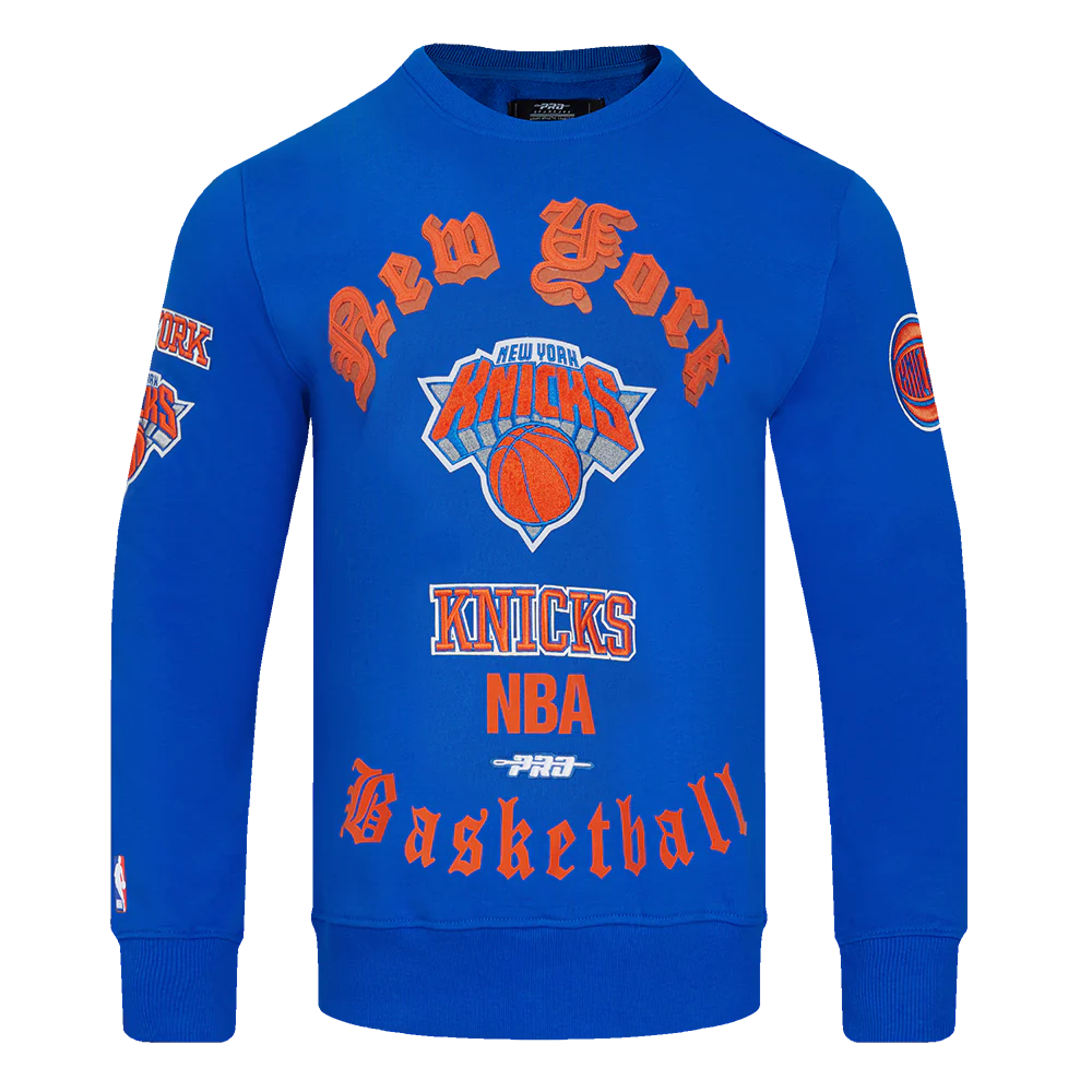 NBA NEW YORK KNICKS OLD ENGLISH MEN'S CREWNECK
