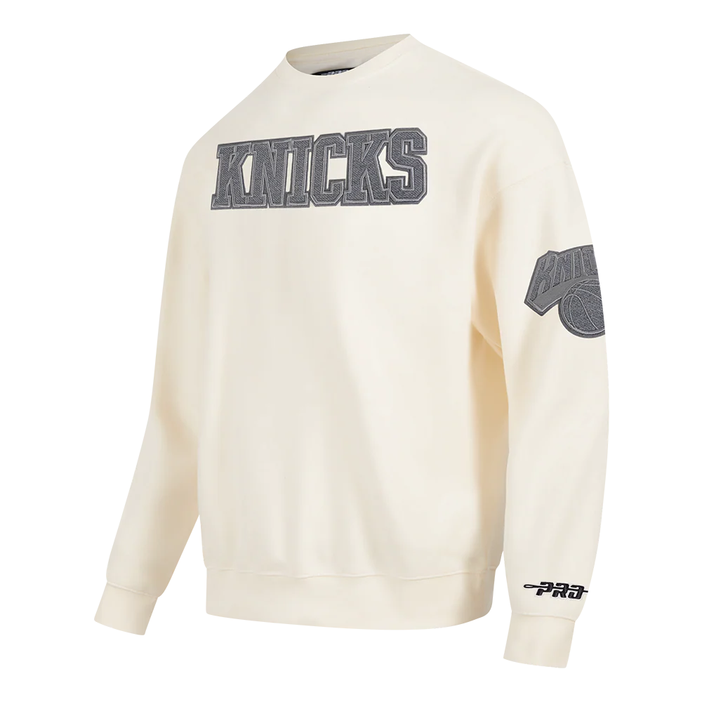 NBA NEW YORK KNICKS REVERSE FRENCH TERRY MEN'S DROP SHOULDER FLEECE CREWNECK