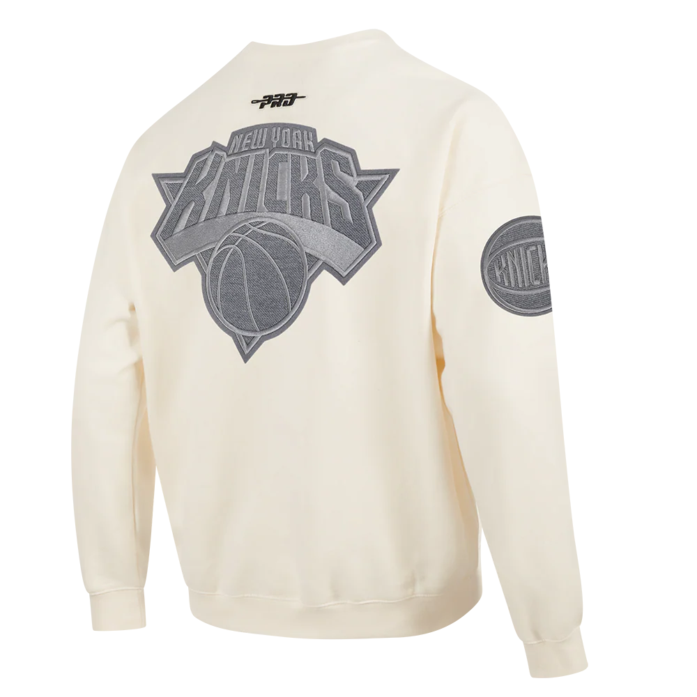 NBA NEW YORK KNICKS REVERSE FRENCH TERRY MEN'S DROP SHOULDER FLEECE CREWNECK