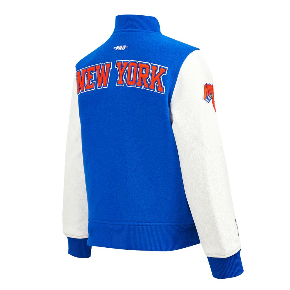 NBA NEW YORK KNICKS CLASSIC BIG BOYS WOOL VARSITY JACKET