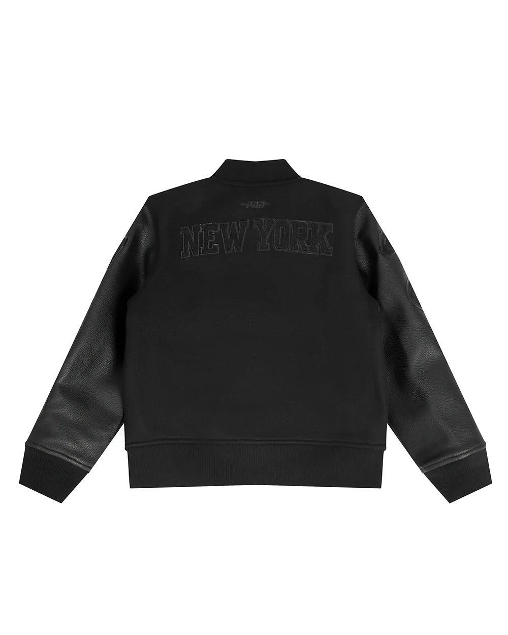 NBA NEW YORK KNICKS TRIPLE BLACK BIG BOYS WOOL VARSITY JACKET