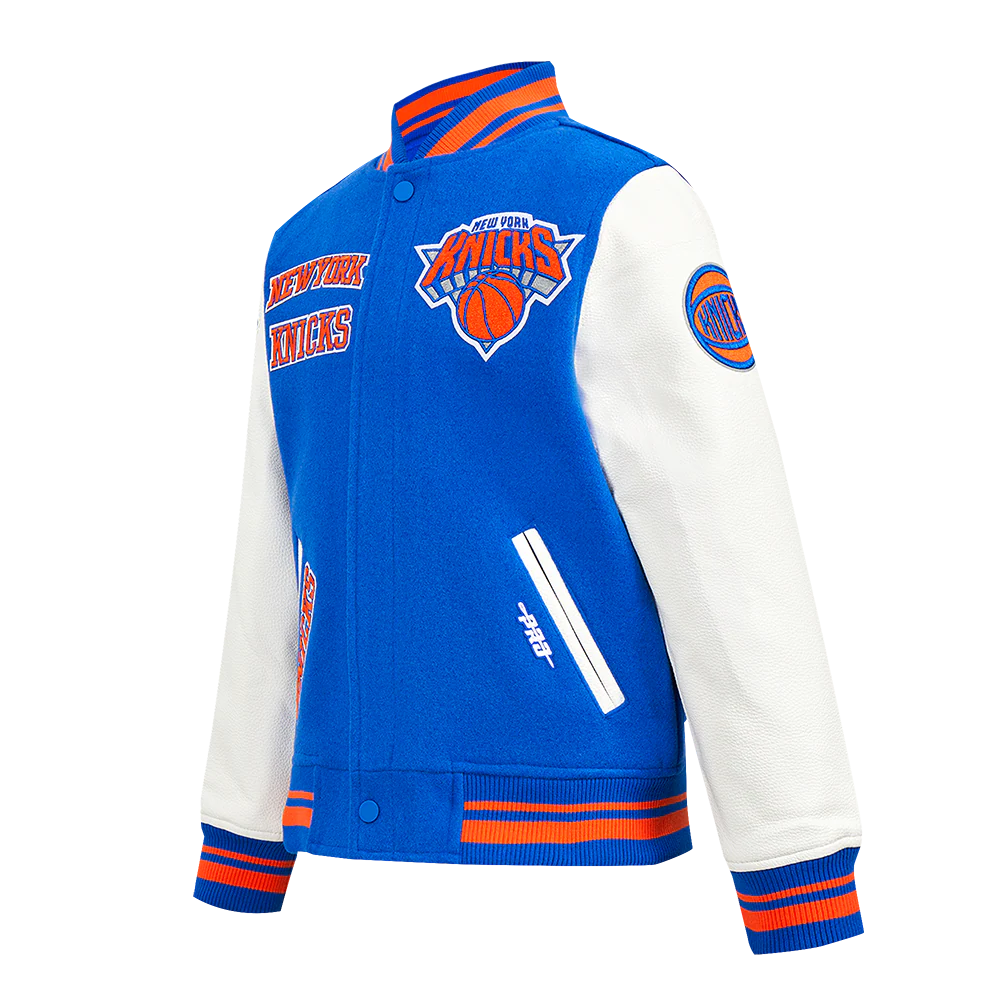 NBA NEW YORK KNICKS RETRO CLASSIC BIG BOYS RIB WOOL VARSITY JACKET