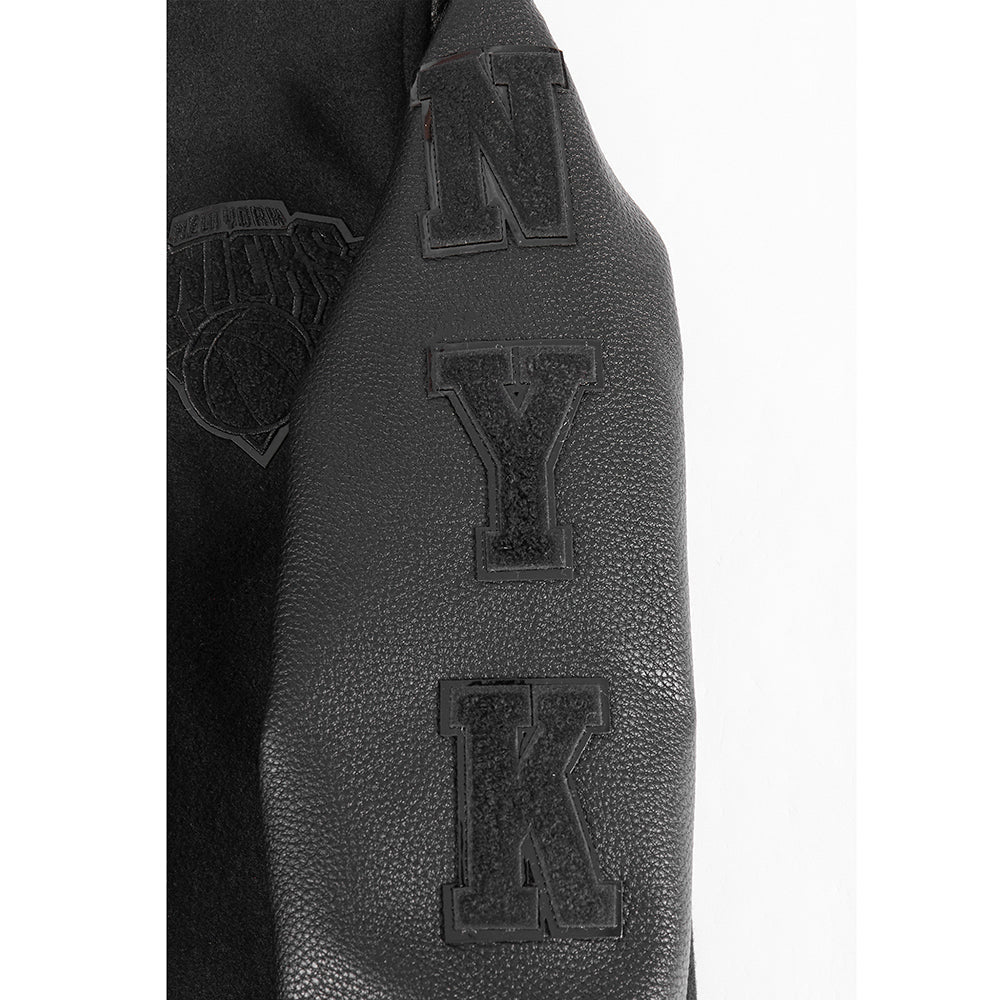 NBA NEW YORK KNICKS TRIPLE BLACK LITTLE BOYS WOOL VARSITY JACKET