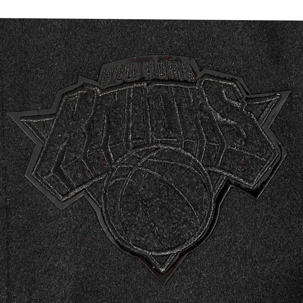 NBA NEW YORK KNICKS TRIPLE BLACK LITTLE BOYS WOOL VARSITY JACKET