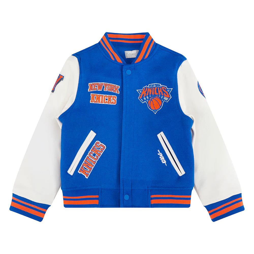 NBA NEW YORK KNICKS RETRO CLASSIC LITTLE BOYS RIB WOOL VARSITY JACKET