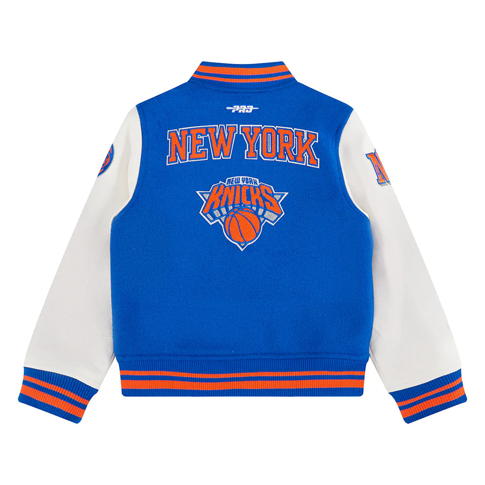 NBA NEW YORK KNICKS RETRO CLASSIC LITTLE BOYS RIB WOOL VARSITY JACKET