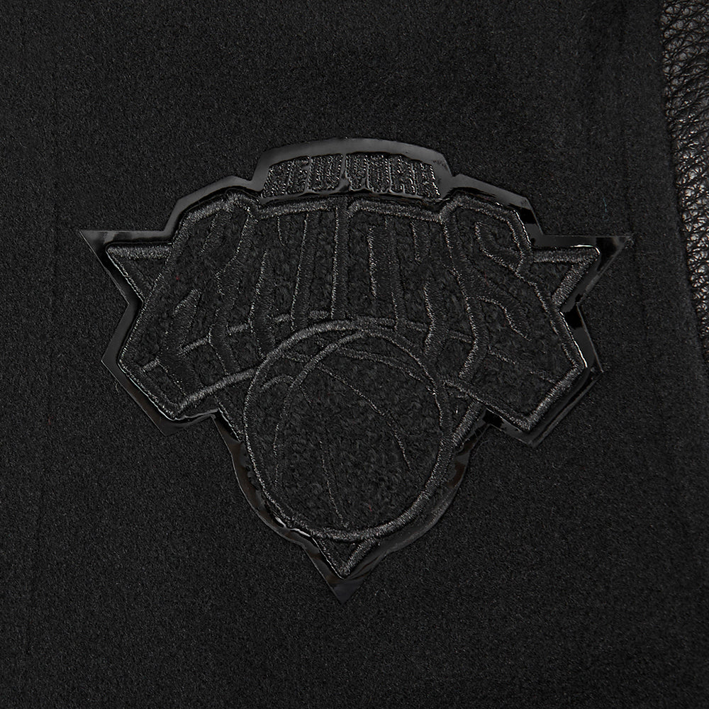 NBA NEW YORK KNICKS TRIPLE BLACK TODDLER BOYS WOOL VARSITY JACKET