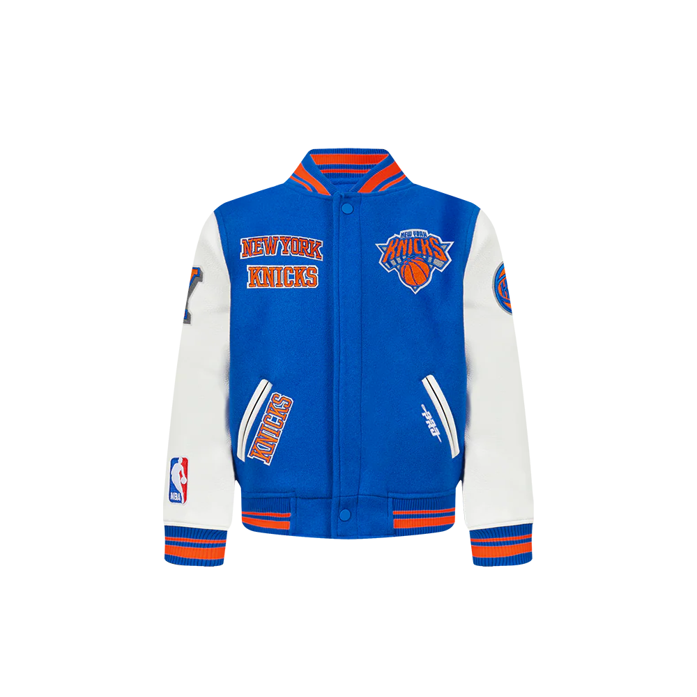 NBA NEW YORK KNICKS RETRO CLASSIC TODDLER BOYS RIB WOOL VARSITY JACKET