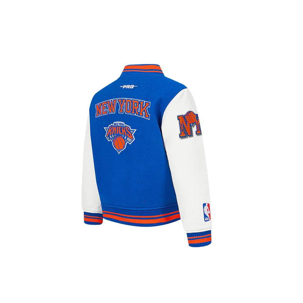 NBA NEW YORK KNICKS RETRO CLASSIC TODDLER BOYS RIB WOOL VARSITY JACKET