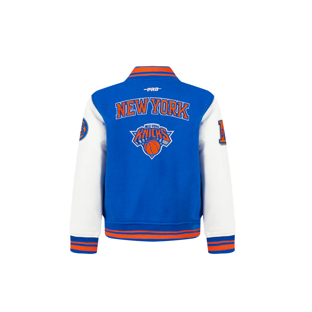 NBA NEW YORK KNICKS RETRO CLASSIC TODDLER BOYS RIB WOOL VARSITY JACKET