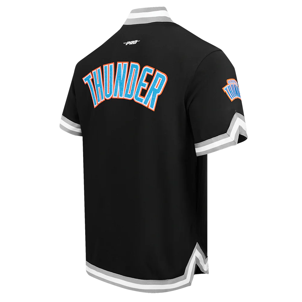 NBA OKLAHOMA CITY THUNDER CLASSIC MEN'S PRO SS DOUBLE KNIT JACKET