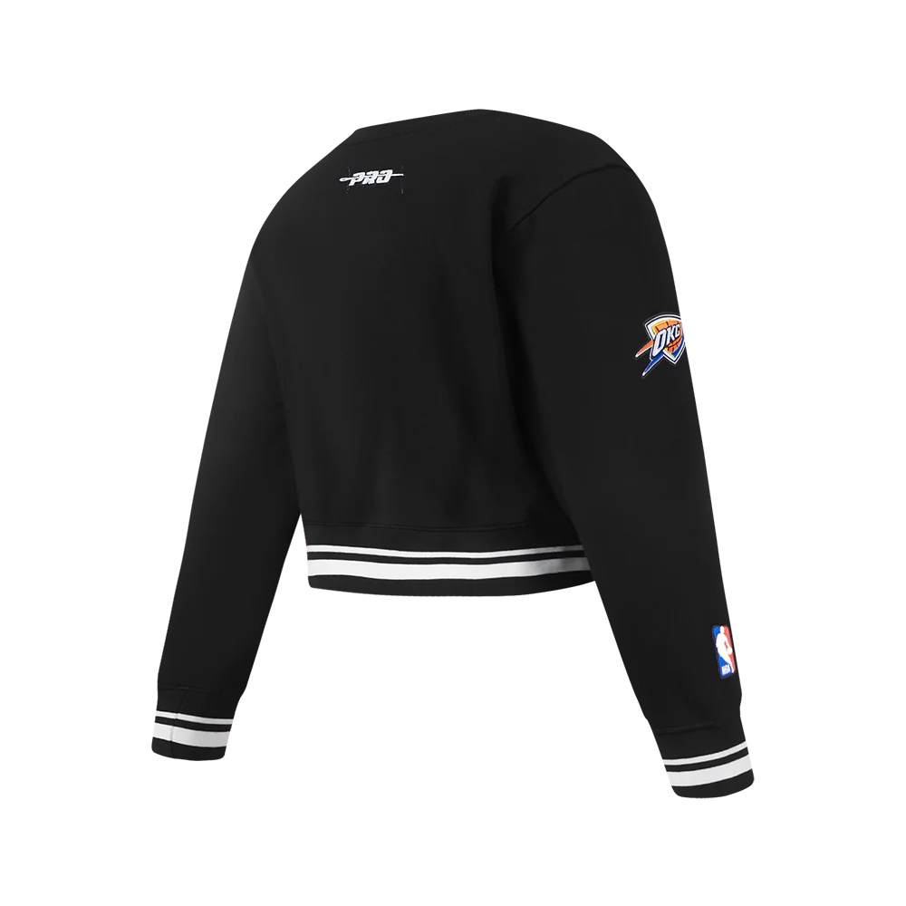 NBA OKLAHOMA CITY THUNDER RETRO CLASSIC BIG GIRLS RIB FLEECE CREWNECK