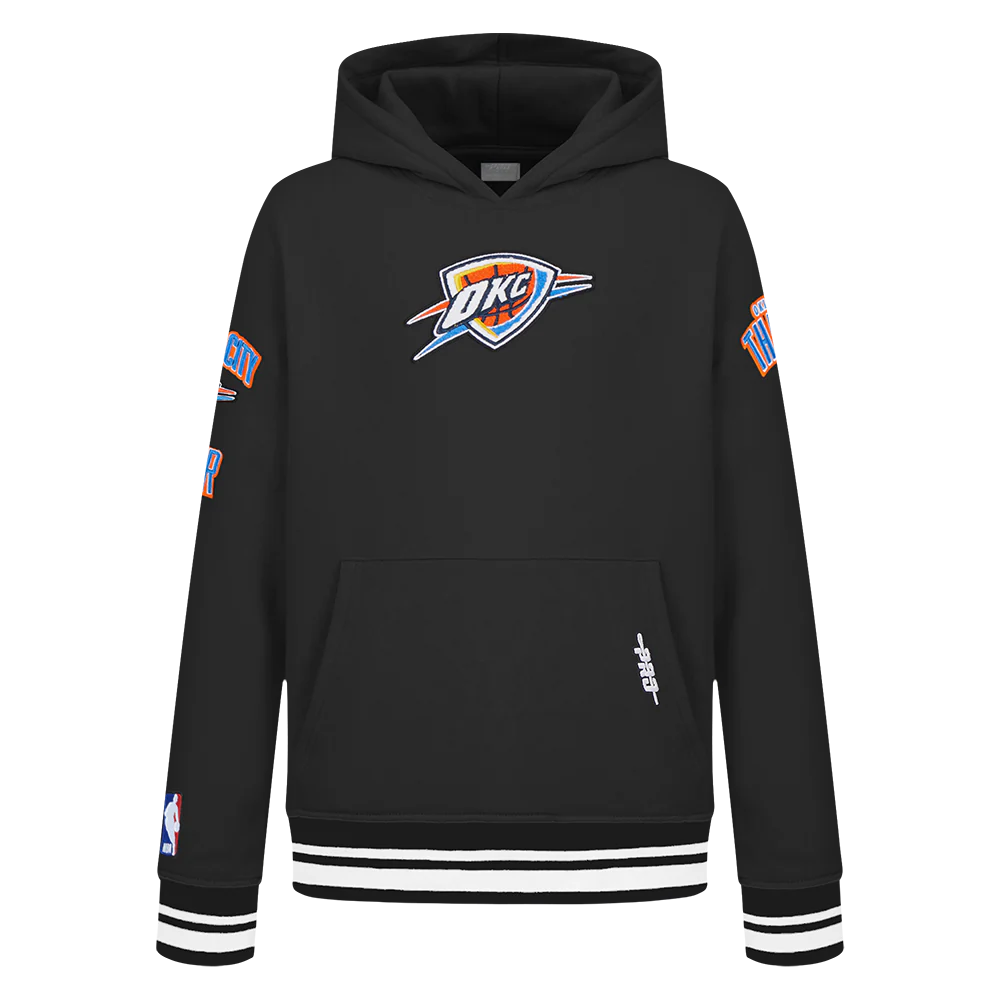 NBA OKLAHOMA CITY THUNDER RETRO CLASSIC LITTLE BOYS RIB FLEECE PULLOVER HOODIE