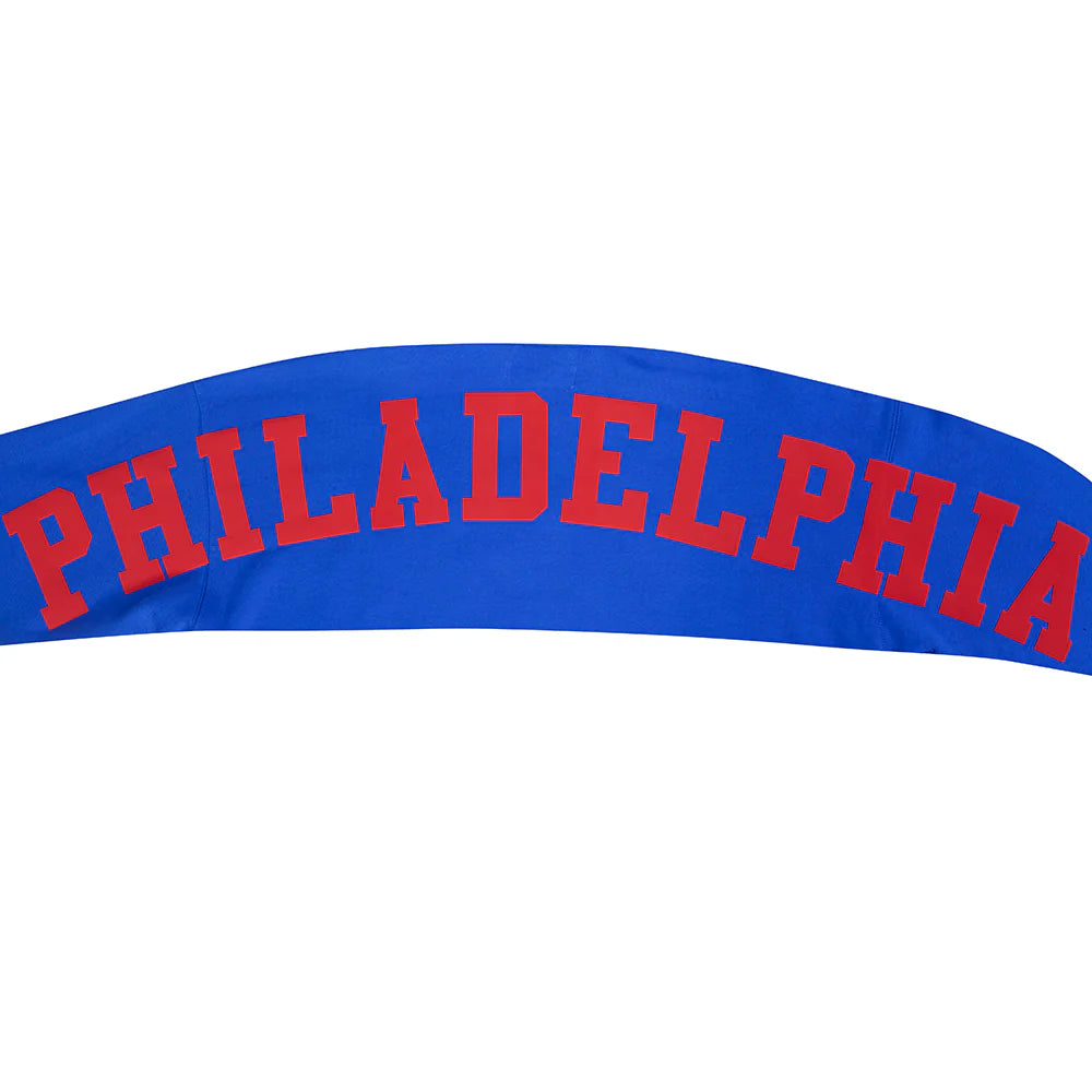 NBA PHILADELPHIA 76ERS WINGSPAN MEN'S DROP SHOULDER FLEECE PULLOVER HOODIE