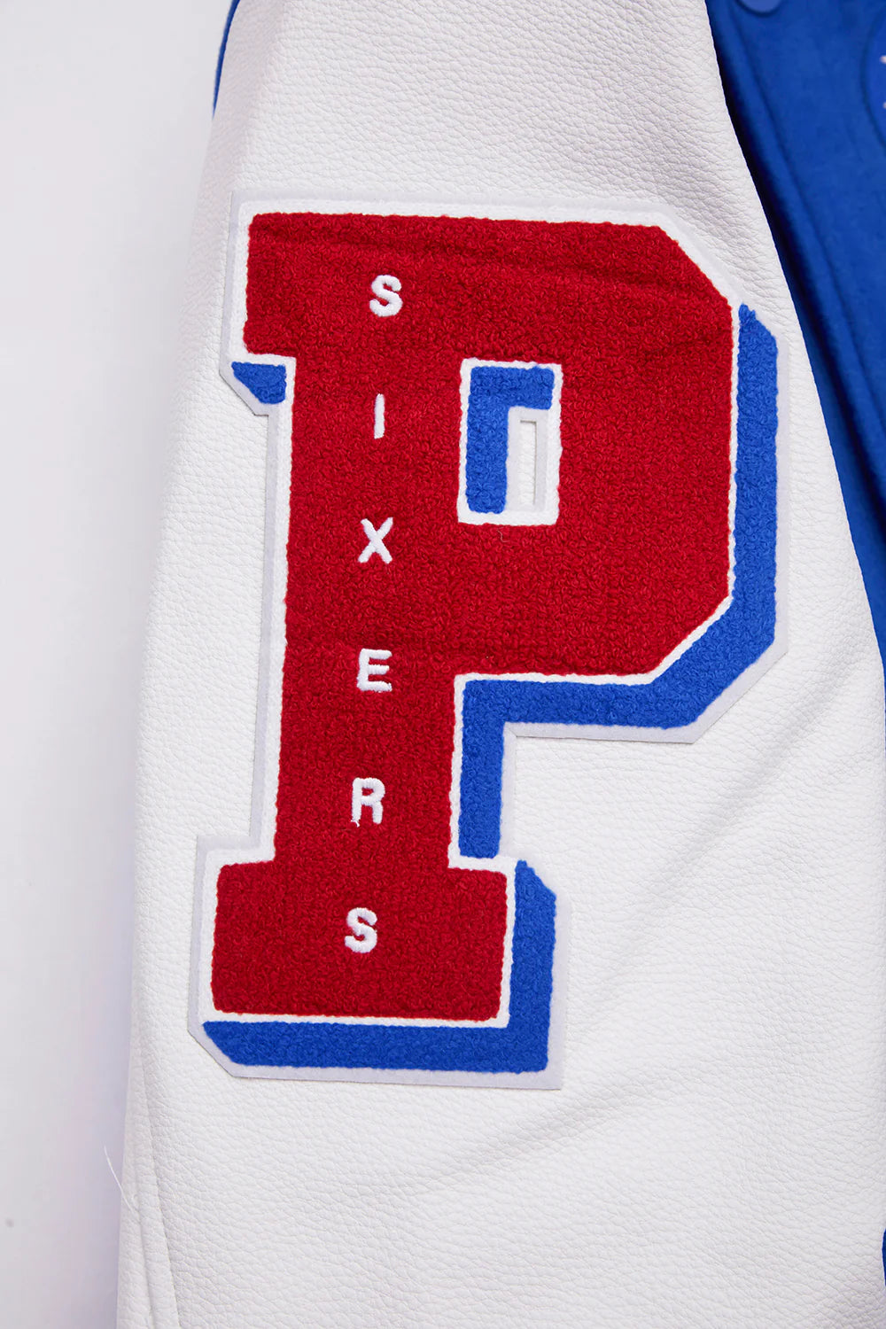 NBA PHILADELPHIA 76ERS MASHUP MEN'S RIB WOOL VARSITY JACKET