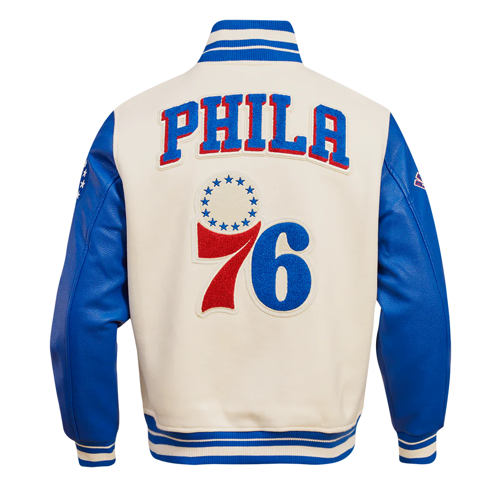 NBA PHILADELPHIA 76ERS RETRO CLASSIC MEN'S RIB WOOL VARSITY JACKET