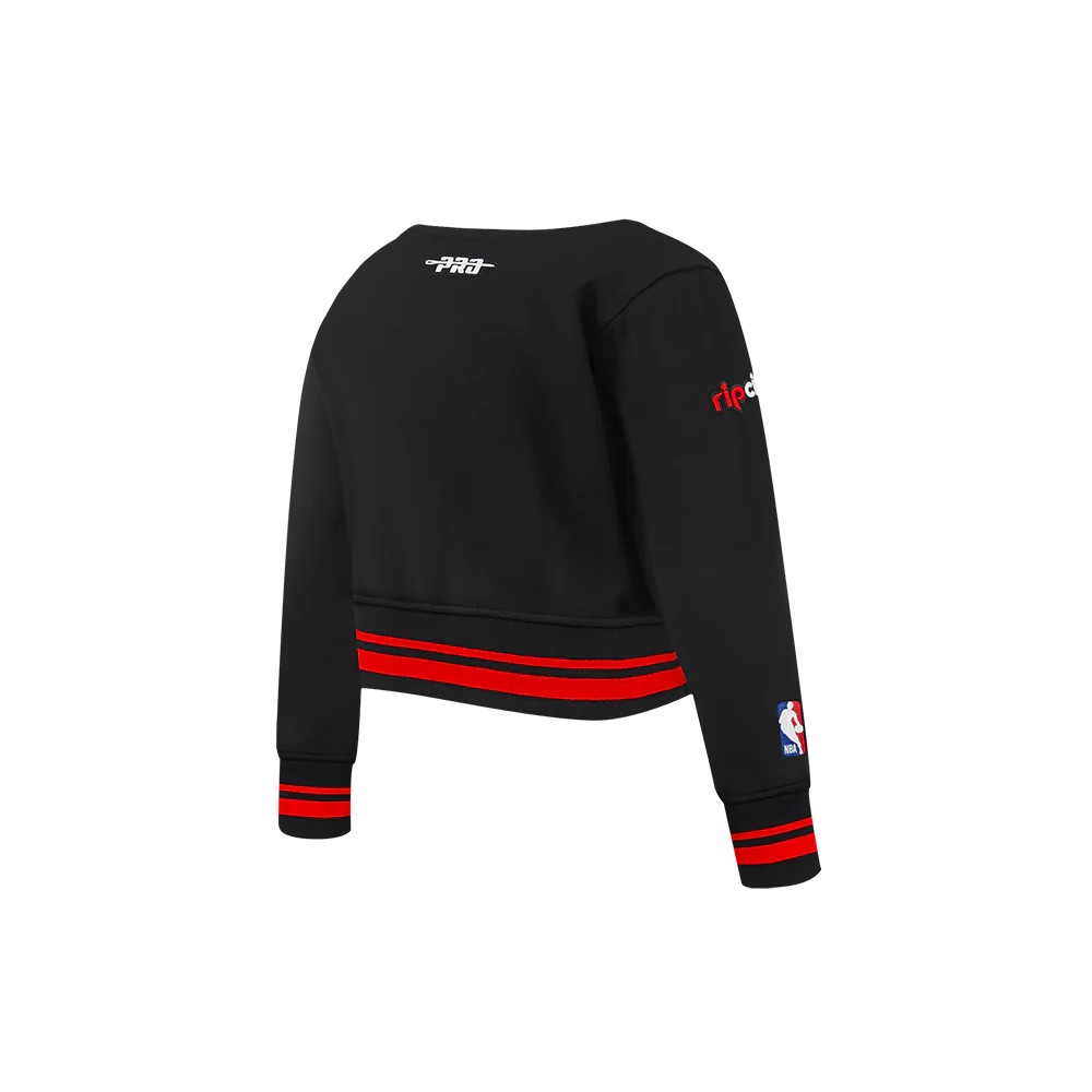 NBA PORTLAND TRAIL BLAZERS RETRO CLASSIC TODDLER GIRLS RIB FLEECE CREWNECK