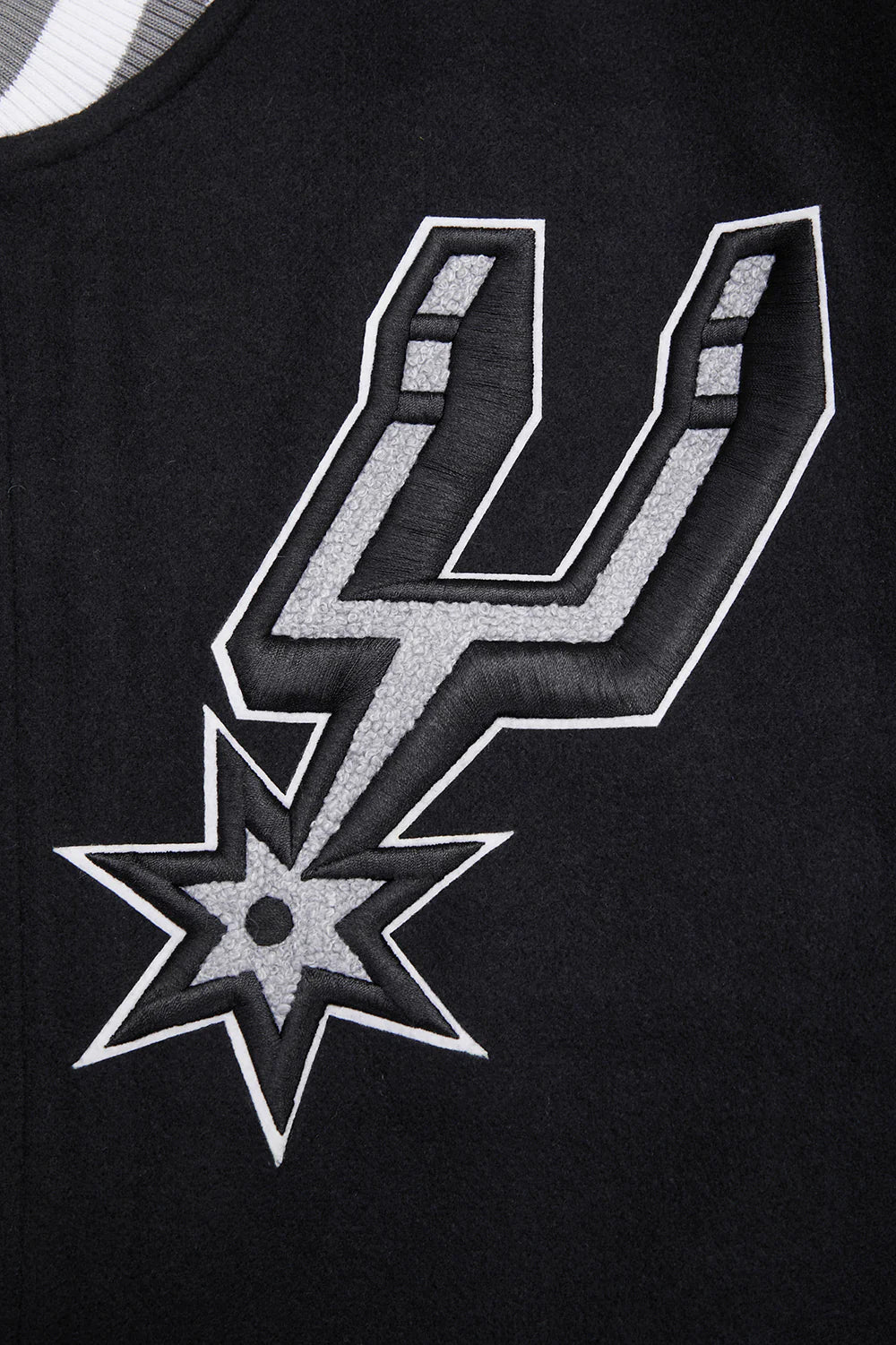 NBA SAN ANTONIO SPURS MASHUP MEN'S RIB WOOL VARSITY JACKET