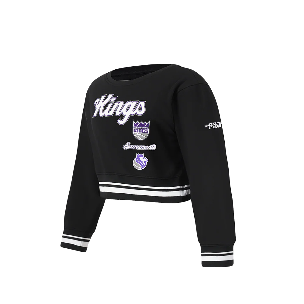 NBA SACRAMENTO KINGS RETRO CLASSIC TODDLER GIRLS RIB FLEECE CREWNECK