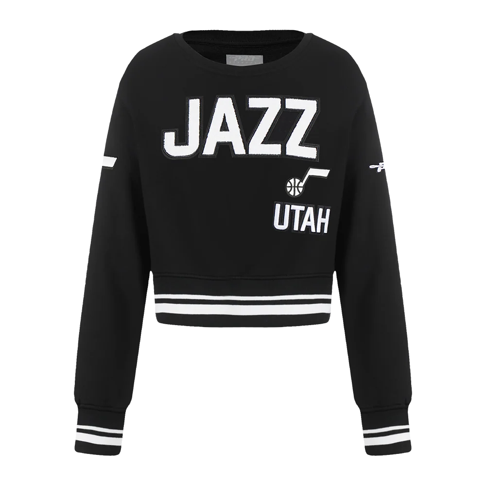 NBA UTAH JAZZ RETRO CLASSIC BIG GIRLS RIB FLEECE CREWNECK