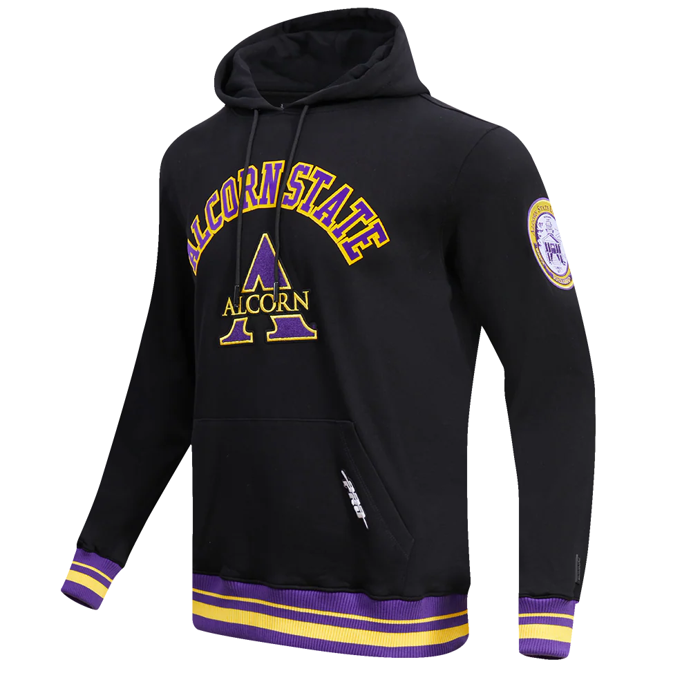 ALCORN STATE UNIVERSITY CLASSIC MEN'S STACKED LOGO PULLOVER HOODIE