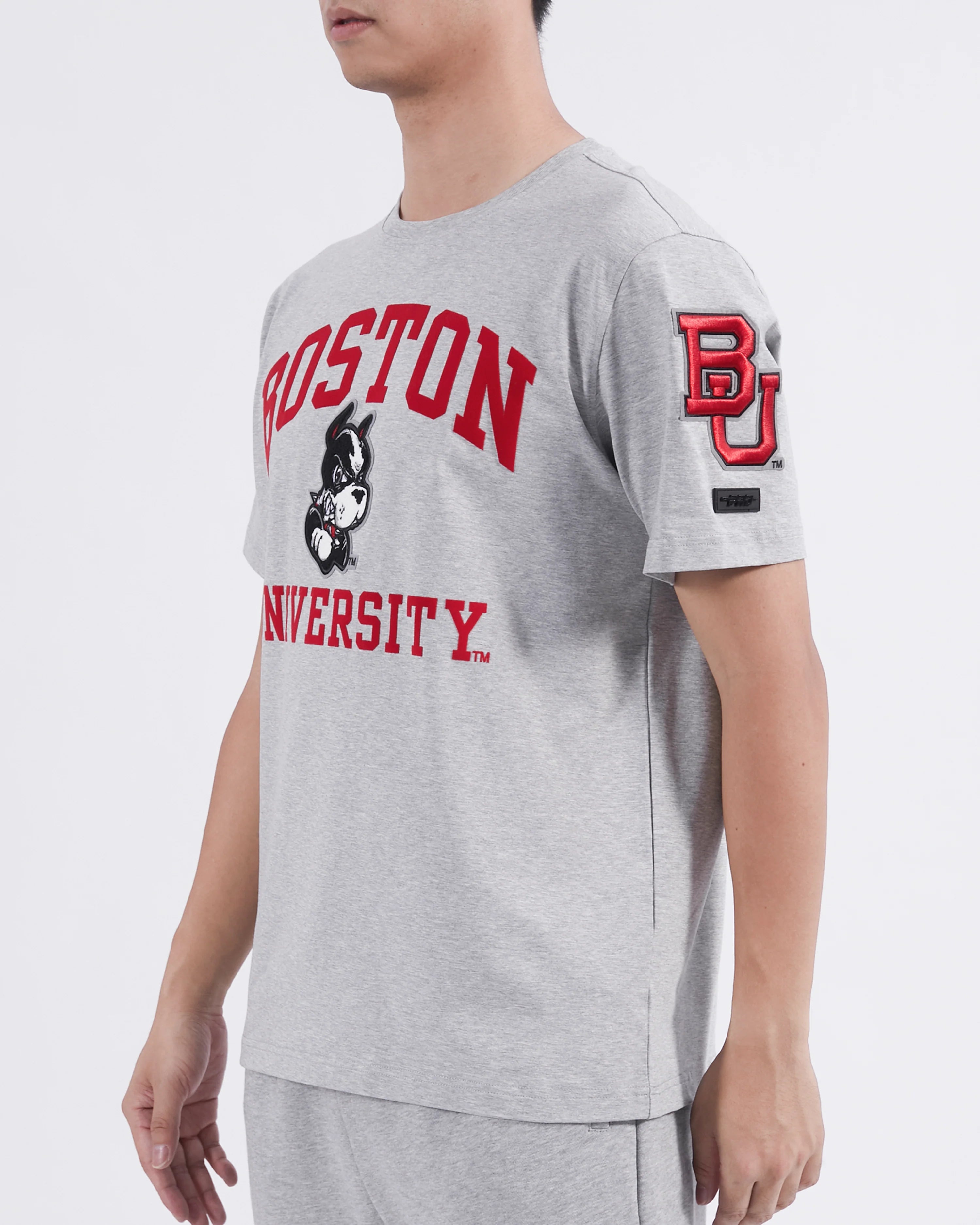 BOSTON UNIVERSITY CLASSIC MEN'S STACKED LOGO TEE