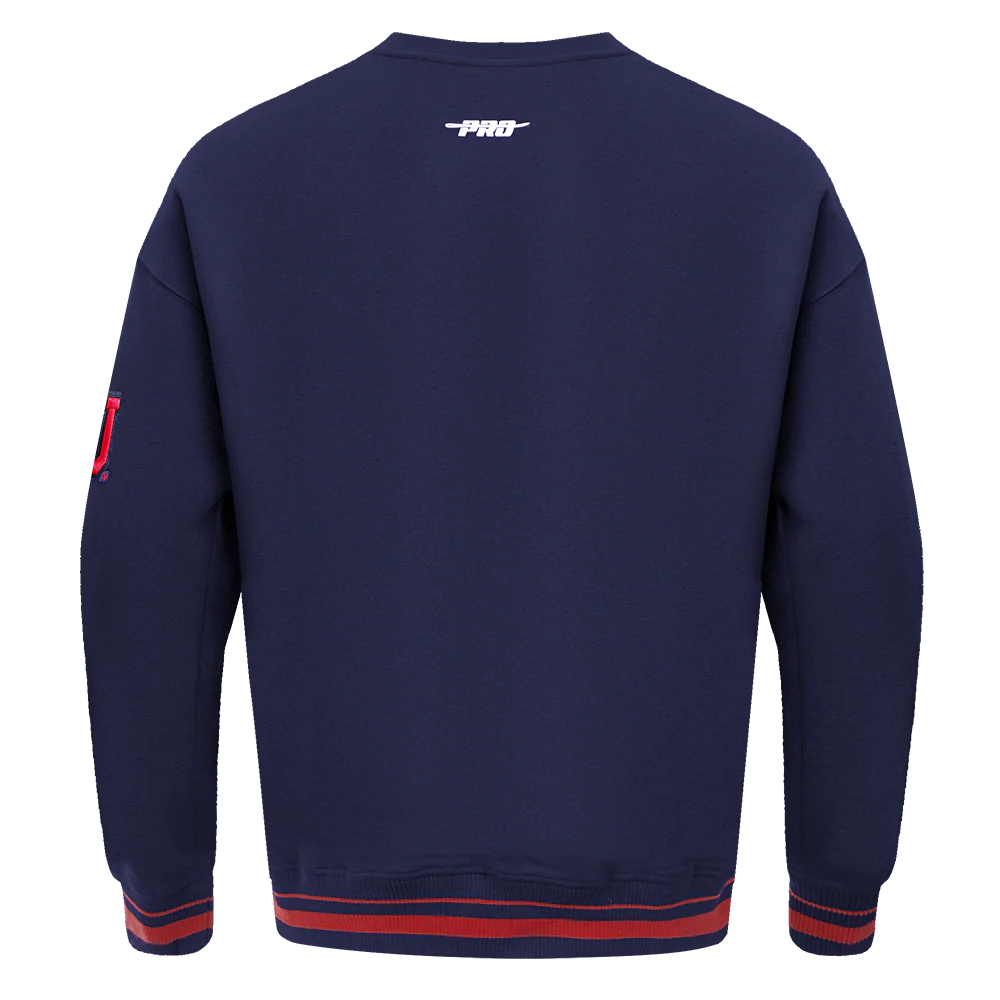 BOSTON UNIVERSITY CLASSIC STACKED LOGO FLEECE CREWNECK