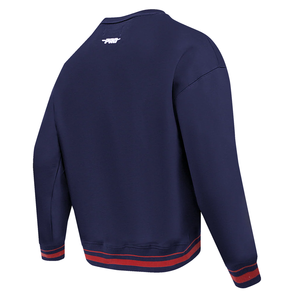 BOSTON UNIVERSITY CLASSIC STACKED LOGO FLEECE CREWNECK