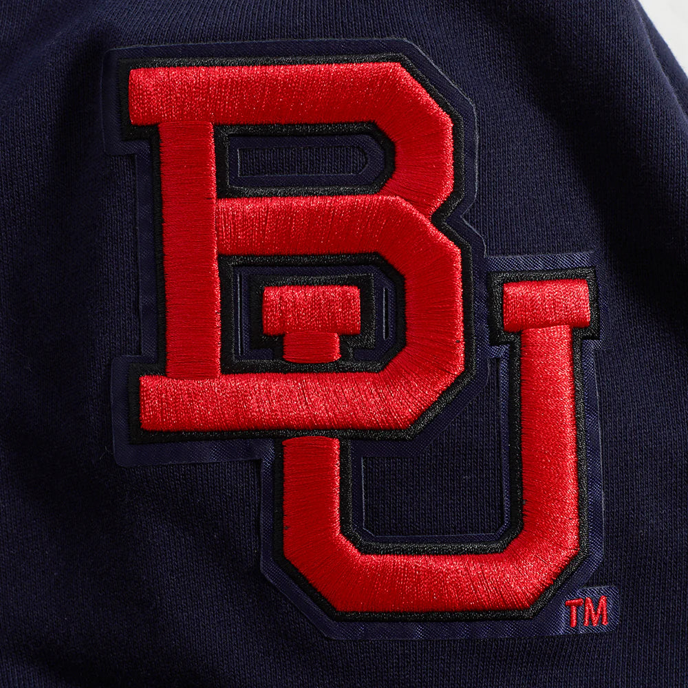 BOSTON UNIVERSITY CLASSIC STACKED LOGO FLEECE CREWNECK