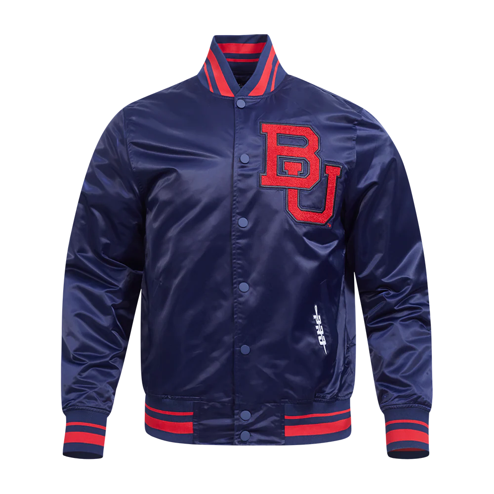 BOSTON UNIVERSITY CLASSIC MEN'S RIB SATIN JACKET