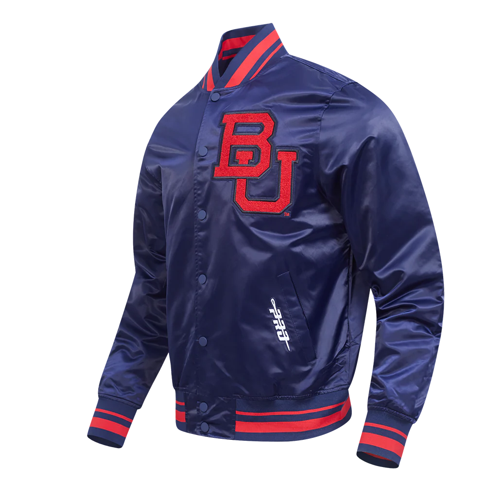 BOSTON UNIVERSITY CLASSIC MEN'S RIB SATIN JACKET