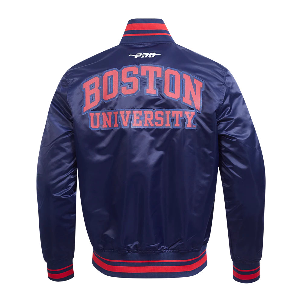 BOSTON UNIVERSITY CLASSIC MEN'S RIB SATIN JACKET