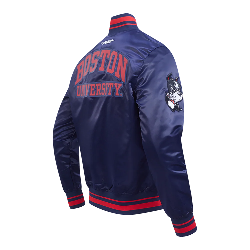 BOSTON UNIVERSITY CLASSIC MEN'S RIB SATIN JACKET