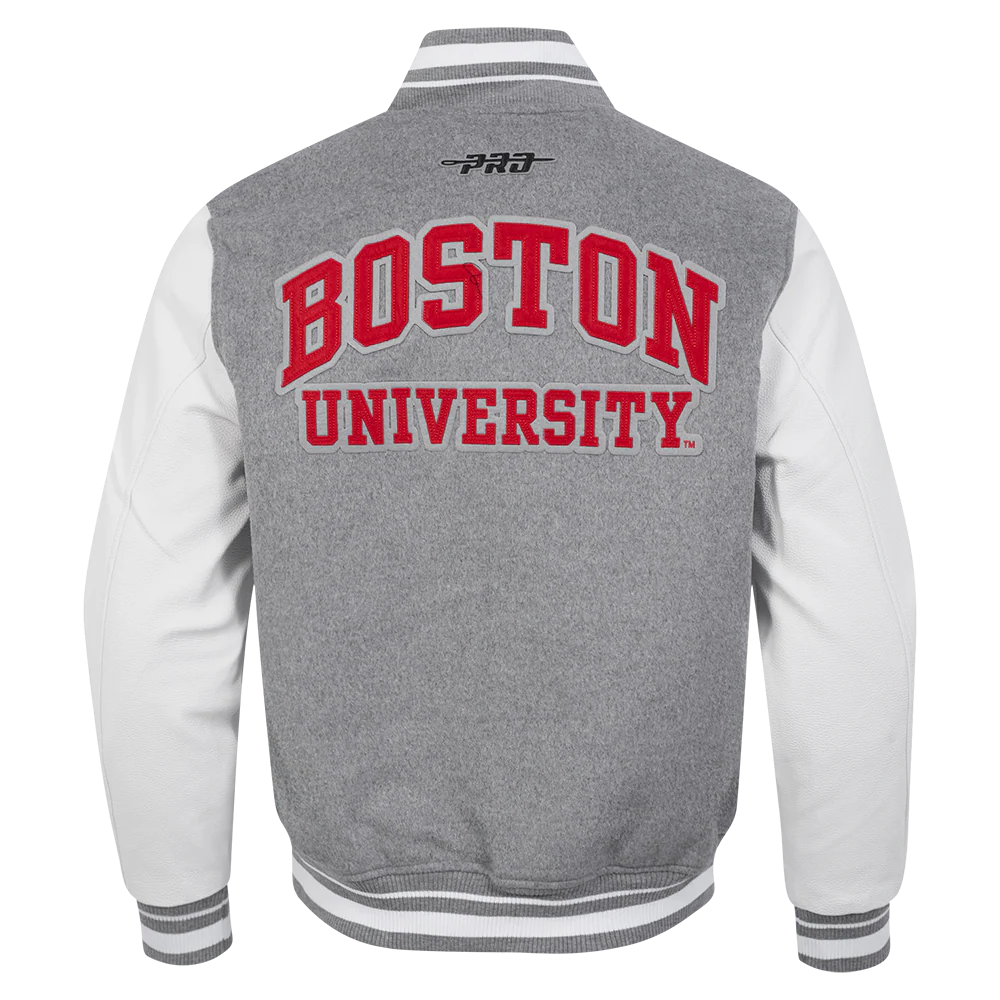 BOSTON UNIVERSITY CLASSIC MEN'S RIB WOOL VARSITY JACKET