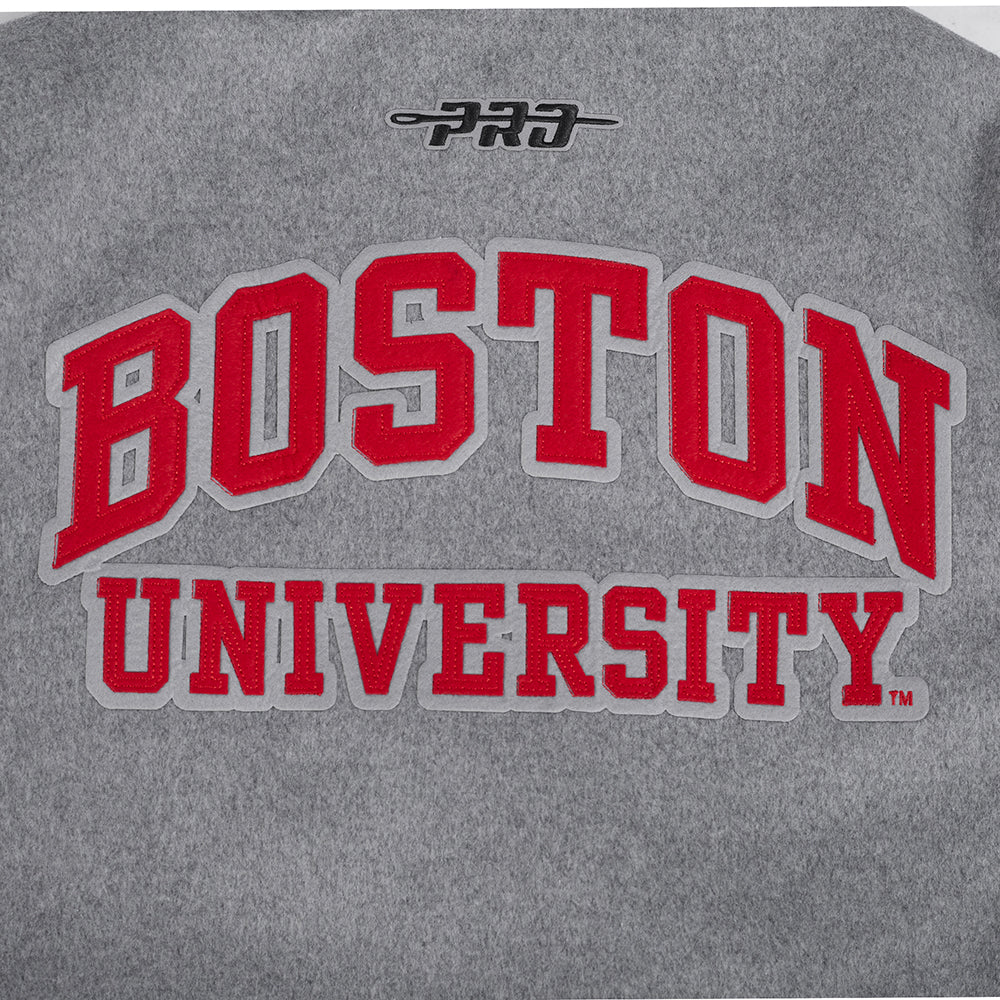 BOSTON UNIVERSITY CLASSIC MEN'S RIB WOOL VARSITY JACKET