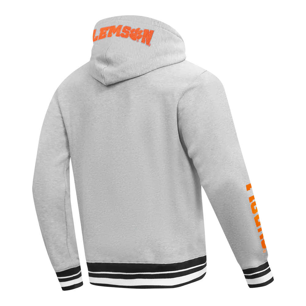 CLEMSON UNIVERSITY CLASSIC MEN'S STACKED LOGO PULLOVER HOODIE