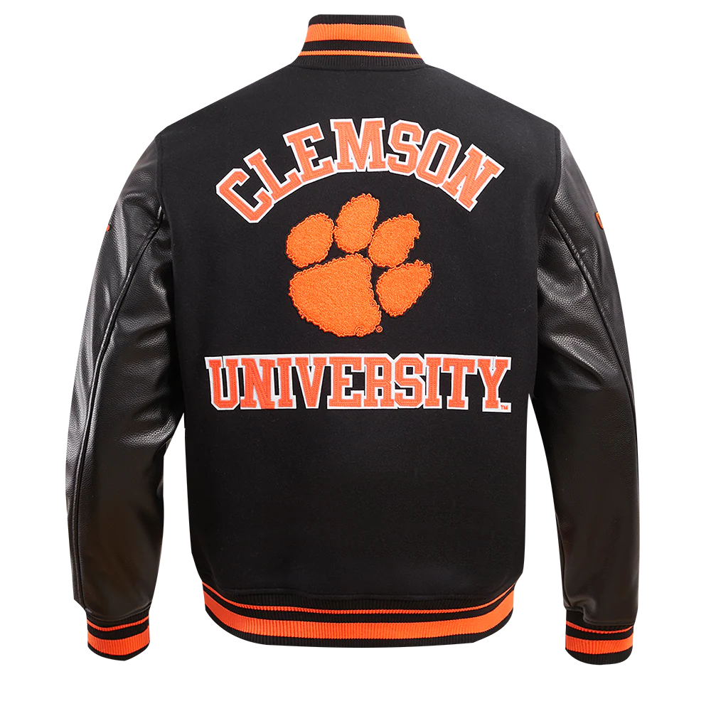 CLEMSON UNIVERSITY CLASSIC RIB WOOL VARSITY JACKET
