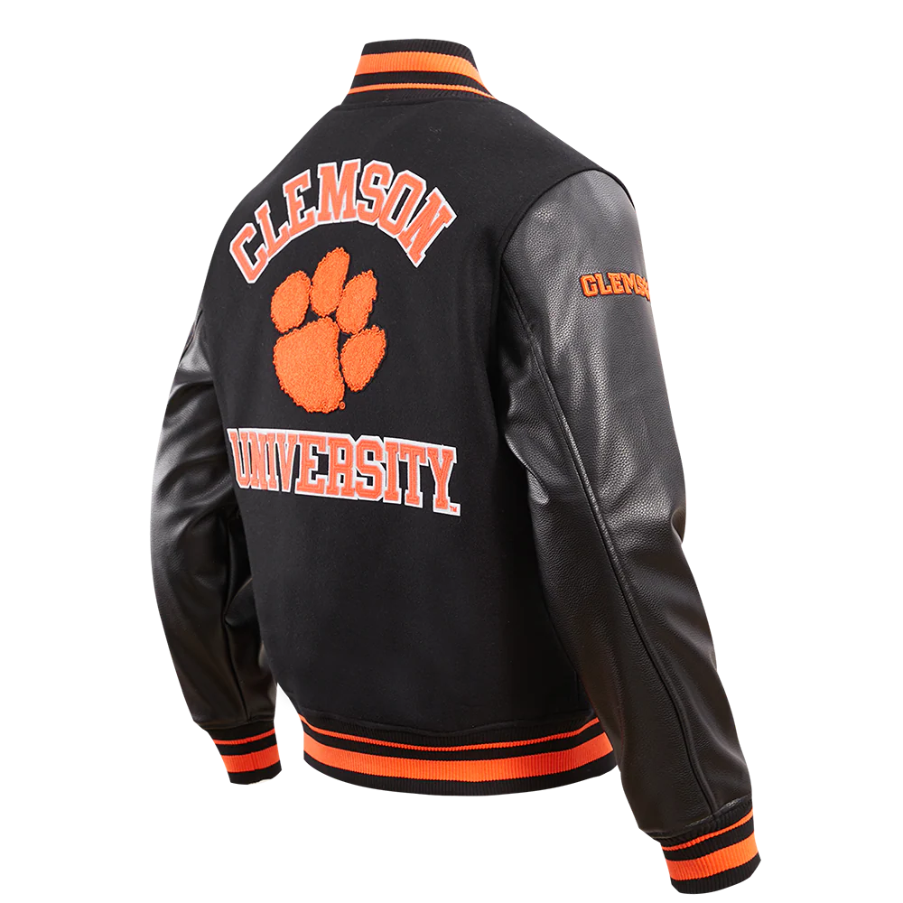 CLEMSON UNIVERSITY CLASSIC RIB WOOL VARSITY JACKET