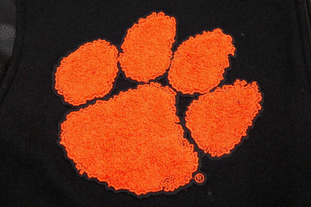 CLEMSON UNIVERSITY CLASSIC RIB WOOL VARSITY JACKET