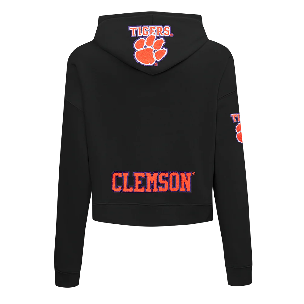 CLEMSON UNIVERSITY CLASSIC FLEECE CROPPED PULLOVER HOODIE