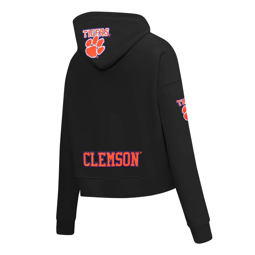 CLEMSON UNIVERSITY CLASSIC FLEECE CROPPED PULLOVER HOODIE