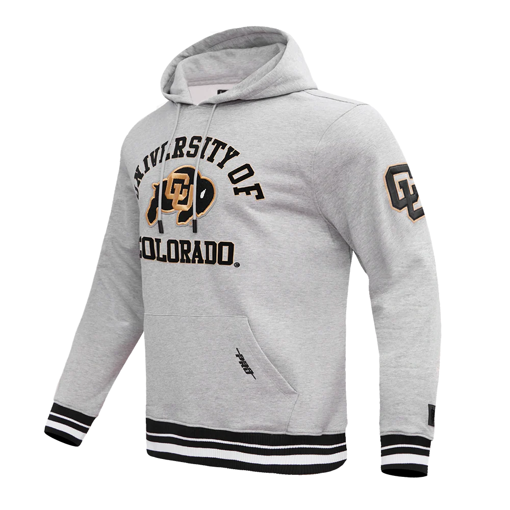 UNIVERSITY OF COLORADO CLASSIC MEN'S STACKED LOGO PULLOVER HOODIE