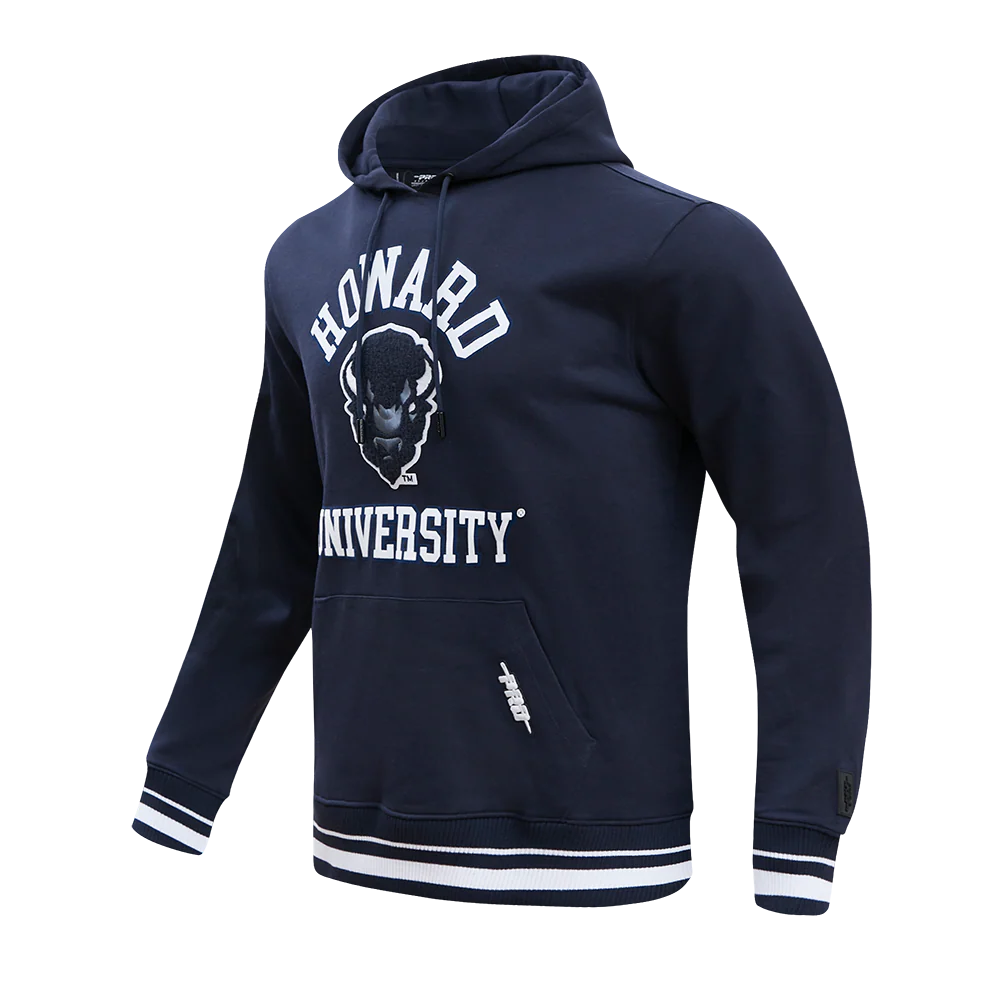 HOWARD UNIVERSITY CLASSIC MEN'S STACKED LOGO PULLOVER HOODIE