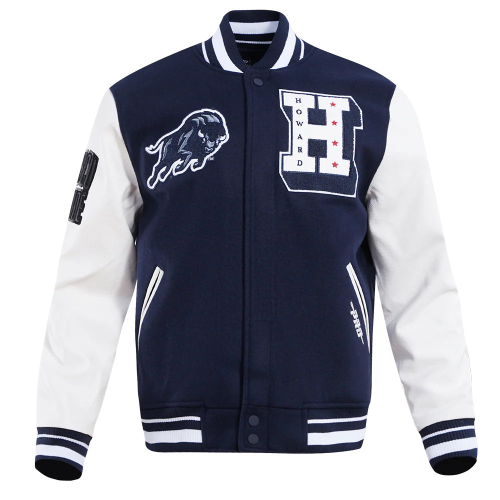 HOWARD UNIVERSITY CLASSIC RIB WOOL VARSITY JACKET