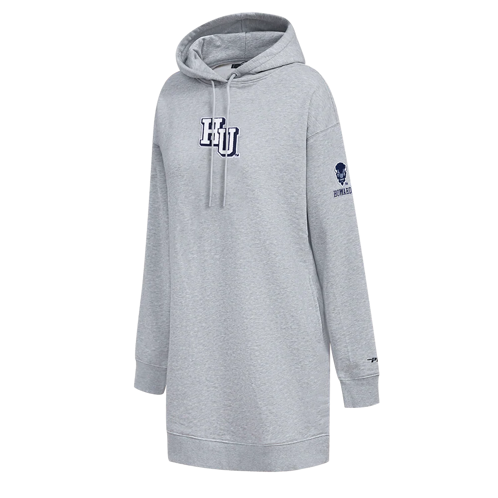 HOWARD UNIVERSITY CLASSIC WOMEN'S FLEECE HOODIE DRESS