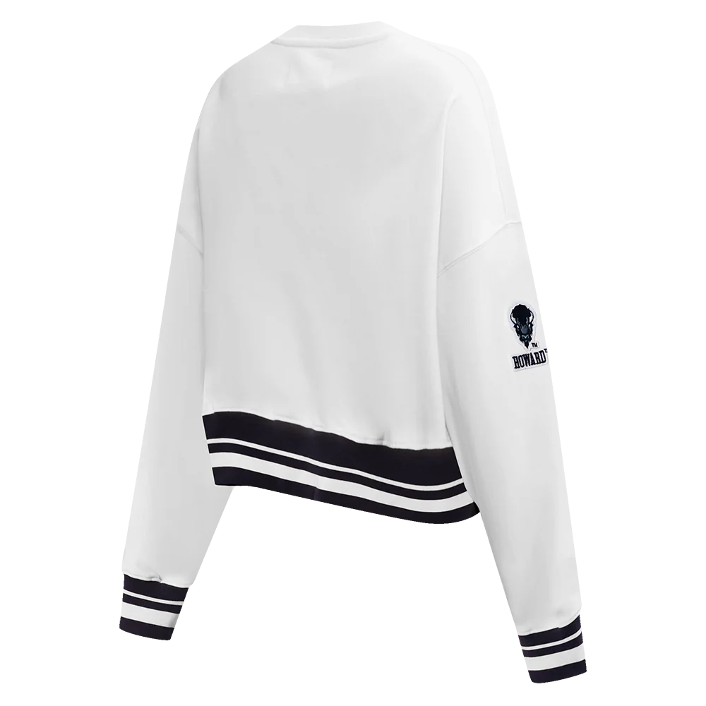HOWARD UNIVERSITY CLASSIC WOMEN'S RIB FLEECE CREWNECK