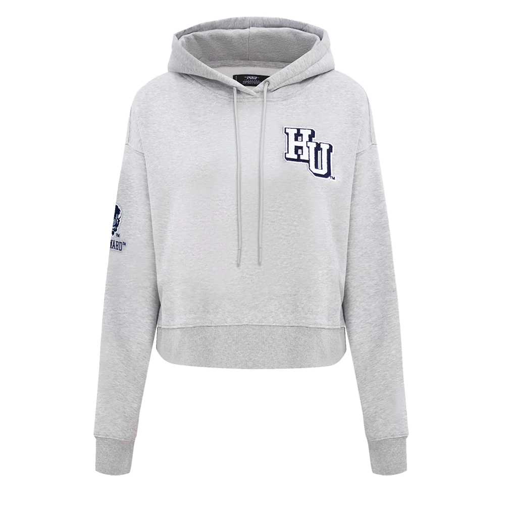 HOWARD UNIVERSITY CLASSIC WOMEN'S FLEECE CROPPED PULLOVER HOODIE