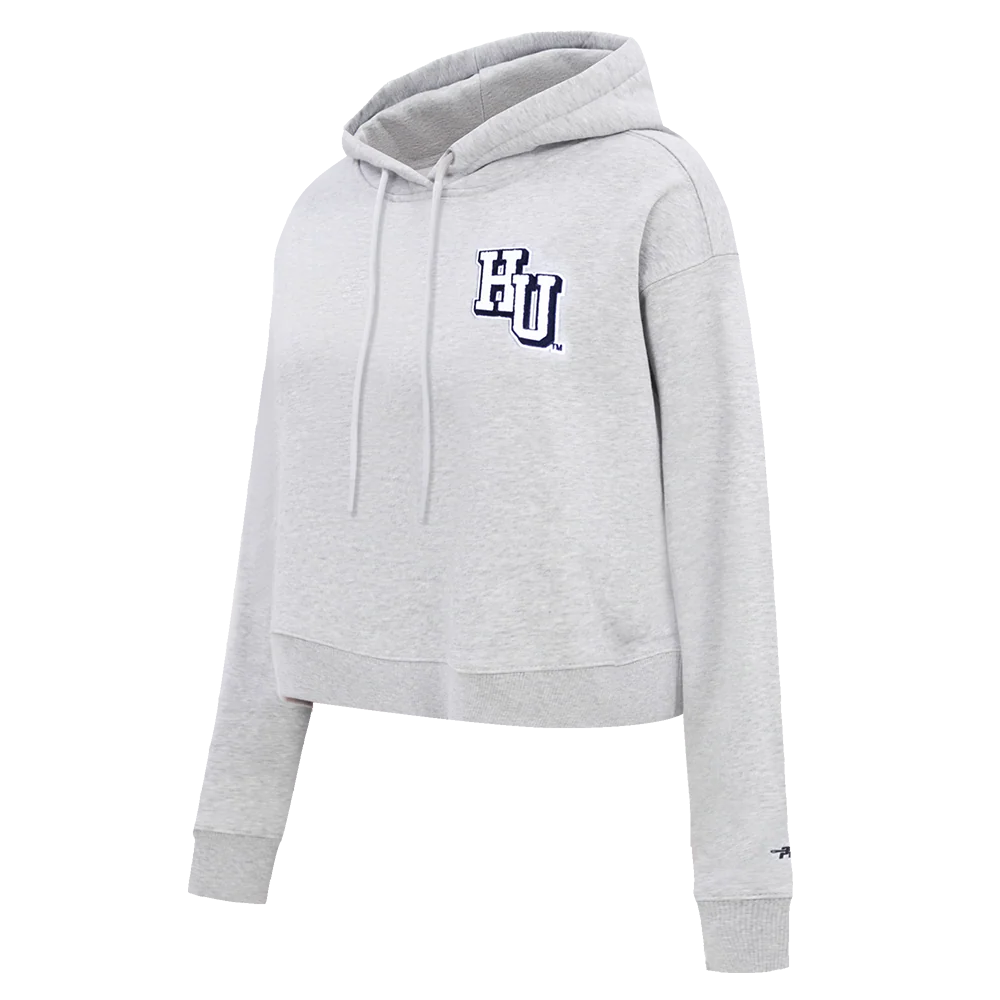 HOWARD UNIVERSITY CLASSIC WOMEN'S FLEECE CROPPED PULLOVER HOODIE