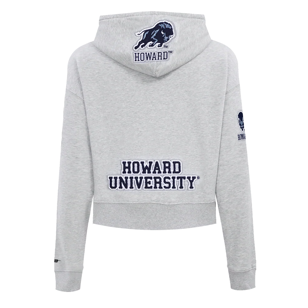 HOWARD UNIVERSITY CLASSIC WOMEN'S FLEECE CROPPED PULLOVER HOODIE