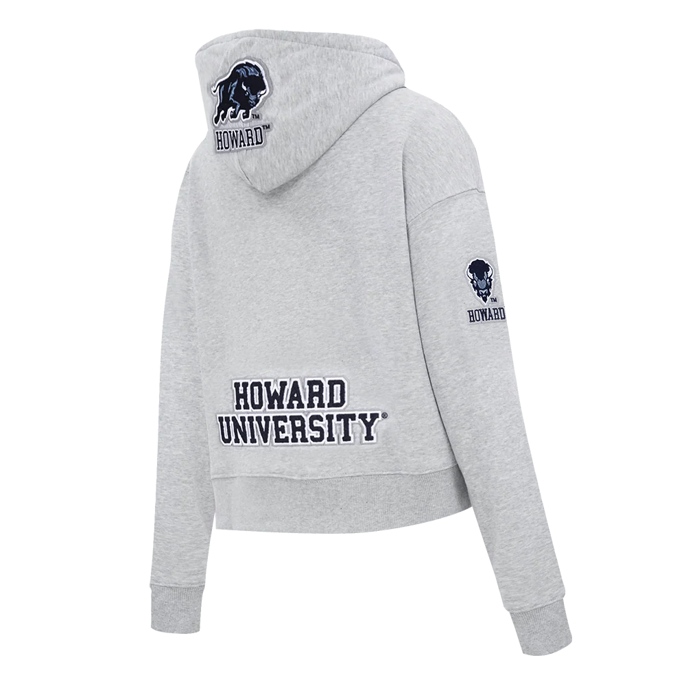 HOWARD UNIVERSITY CLASSIC WOMEN'S FLEECE CROPPED PULLOVER HOODIE
